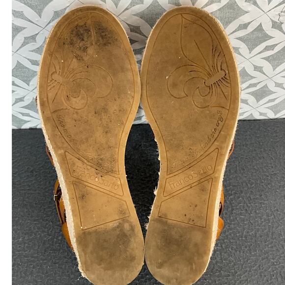 Franco Sarto Brown Leather Gladiator Strappy Platform 3" Wedge Sandal Women 10 - Picture 8 of 9